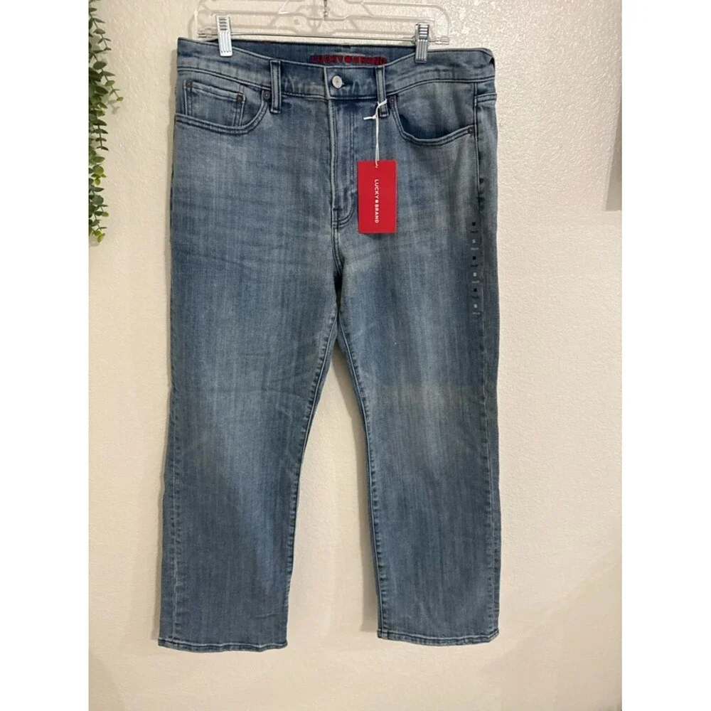 Lucky Brand 181 Relaxed Straight Jeans Men’s 34x30 Light Wash Stretch Denim NWT